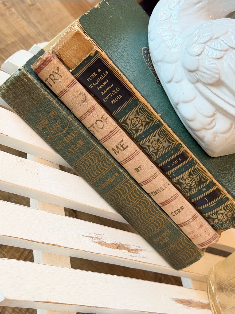 Vintage Book Stack- 1944, 1955, 1961.